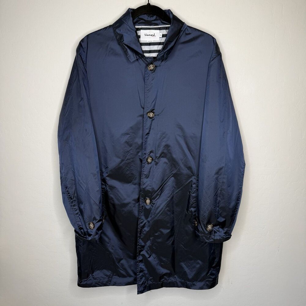Diamond Supply Co Large Long Line Windbreaker Jacket Street Wear Nautical Travel